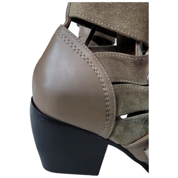 Chloe Rylee Suede Gray Boot Lace Up Buckle Size 36 - Picture 5 of 10